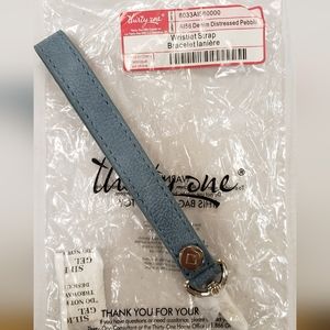 Thirty-One Gifts Wristlet Strap Denim Distressed Pebble